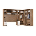 Ver imagem 3 de Quarto Modulado de Casal Ponte Armário Aéreo 11 Portas e 9 Gavetas Tóquio Amêndola/branco - Bela Móv