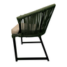 Cadeira Cancún - Alumínio Pintado Preto, Corda Náutica Jardim Varanda Área Externa - Verde Militar - 3