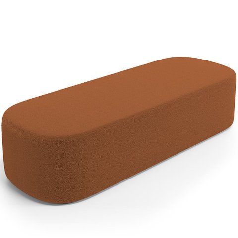 Puff Decorativo Orgânico para Living Quarto 195cm Doha W01 Bouclê Terracota - Lyam Decor