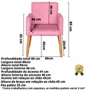 Ver imagem 2 de Poltrona para Quarto Infantil Tecido Suede Resistente Espaço Pequeno Pés de Madeira Estudo