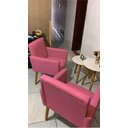 Ver imagem 5 de Poltrona para Quarto Infantil Tecido Suede Resistente Espaço Pequeno Pés de Madeira Estudo