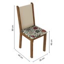 Ver imagem 3 de Conjunto Sala de Jantar Madesa Miriam Mesa Tampo de Madeira com 6 Cadeiras - Rustic/crema/hibiscos