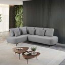 Ver imagem 2 de Sofá de Canto Nori Curva Ld 2,61m em Linho com Pés de Metal