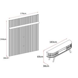 Painel com Rack New Laguna para Tv até 75 Polegadas - Cumaru Opala - Madetec - 3 Painel com Rack New Laguna para Tv até 75 Polegadas - Cumaru Opala - Madetec - 3