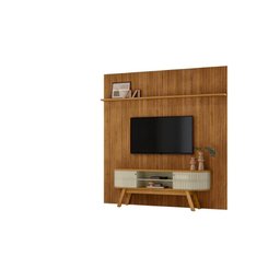 Painel com Rack New Laguna para Tv até 75 Polegadas - Cumaru Opala - Madetec - 2 Painel com Rack New Laguna para Tv até 75 Polegadas - Cumaru Opala - Madetec - 2