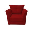 Ver imagem 3 de Kit Namoradeira + 2 Poltronas Decorativa Isis + 1 Puff Retangular Suede Vermelho Pés Madeira Mz Deco