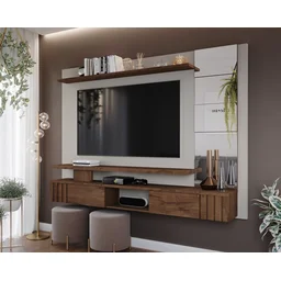 Painel para TVs até 65 Polegadas com Espelho 2 Portas Chorme Espresso Móveis - 1