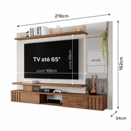 Painel para TVs até 65 Polegadas com Espelho 2 Portas Chorme Espresso Móveis - 3