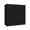 Ver imagem 2 de Cômoda Victoria 4 Gavetas 1 Porta - Preto Fosco