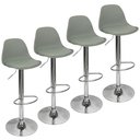 Ver imagem 1 de Kit 4 Banquetas Joly Luisa Eames Saarinen Base Giratória Cromada - Cinza