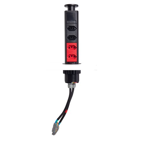 Mini Totem 4 Tomadas - 2 - 110v + 2- 220v Flex Qtmov