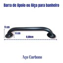 Ver imagem 5 de Alça de Segurança Barra de Apoio Banheiro 60cm Preto Oferta Cor Preto