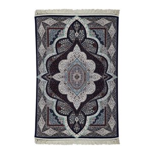 Tapete Persa Azul com Medalhão para Sala Quarto Escritório - 133x190cm