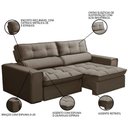 Ver imagem 5 de Sofá Retrátil Reclinável 3 Lugares 240cm Blanches F05 Veludo Castor - Mpozenato