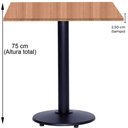 Ver imagem 2 de Mesa Zeta Ferro Preto 75 Cm (alt) Disco Redondo Tampo Mdp Quadrado 80 Cm (larg) X 2,50 Cm (alt) Noce