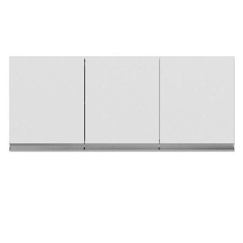 Armário Aéreo para Cozinha Andréia 3 Portas Branco Brilho - Ajl