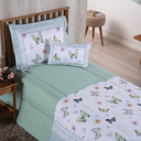 Ver imagem 2 de Kit Edredom Cobertor Solteiro Menina Girl Infantil Juvenil 4 Peças 300 Fios Estampado Borboletas