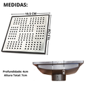 Ver imagem 3 de Ralo Quintal 20x20 Inox Espelhado Coletor Marrom Saída 100mm