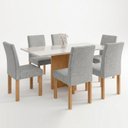 Ver imagem 2 de Conjunto de Mesa de Jantar 6 Lugares 160x80cm com Cadeiras Carol Cinamomo e Cinza