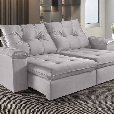 Sofá Retrátil e Reclinável 4 Lugares M-194 2,50m Molas Ensacadas Pillow Top Estofados Martins