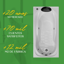 Ver imagem 7 de Banheira Retangular Paraty Combate com Hidro em Acrílico - 1.50x0.80x0.40 - 127v