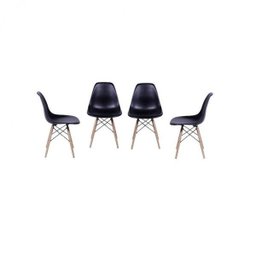 Kit 4 Cadeiras Eames Dkr Base Madeira  - 1