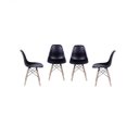 Ver imagem 1 de Kit 4 Cadeiras Eames DKR Base Madeira com Assento em Polipropileno