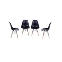 Ver imagem 1 de Kit 4 Cadeiras Eames Dkr Base Madeira com Assento em Polipropileno Yescasa Cinza