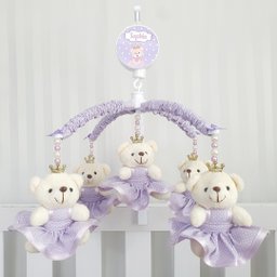 MOBILE PARA BERÇO MUSICAL GIRATÓRIO PRINCESA LILÁS - 1