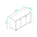 Ver imagem 3 de Armário em Mdp com 3 Portas 1 Prateleira e 4 Pés com Rodízio Brv Móveis