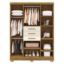 Ver mais imagens de Guarda Roupa Casal 151 Cm 6 Portas 3 Gavetas 10020 Vlr Nature Champanhe