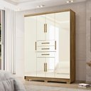 Ver imagem 6 de Guarda Roupa Casal 151 Cm 6 Portas 3 Gavetas 10020 Vlr Nature Champanhe