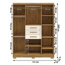 Ver imagem 7 de Guarda Roupa Casal 151 Cm 6 Portas 3 Gavetas 10020 Vlr Nature Champanhe
