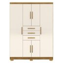 Ver imagem 1 de Guarda Roupa Casal 151 Cm 6 Portas 3 Gavetas 10020 Vlr Nature Champanhe