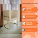 Ver imagem 7 de Kit 3 Poltronas Decorativa Luana Base Gold Pu Bege - Montanaris Decor Md Montanaris Decor