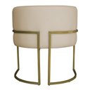 Ver imagem 5 de Kit 3 Poltronas Decorativa Luana Base Gold Pu Bege - Montanaris Decor Md Montanaris Decor