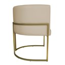 Ver imagem 4 de Kit 3 Poltronas Decorativa Luana Base Gold Pu Bege - Montanaris Decor Md Montanaris Decor