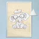 Ver imagem 1 de Quadro Decorativo Elefante Baby De Oculos-24x34Cm