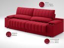 Ver imagem 3 de Sofá com Porta Copos e Carregador Usb Retrátil e Reclinável Murano 2,00m Velosuede Vermelho -