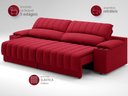 Ver imagem 5 de Sofá com Porta Copos e Carregador Usb Retrátil e Reclinável Murano 2,00m Velosuede Vermelho -