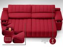Ver imagem 2 de Sofá com Porta Copos e Carregador Usb Retrátil e Reclinável Murano 2,00m Velosuede Vermelho -