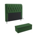 Ver imagem 1 de Kit Cabeceira Estofada Decorativa Para Cama Box Sirius 160 Para Cama Queen e Calçadeira Sagitarius S