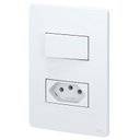 Ver imagem 2 de Conjunto Esatta Interruptor Simples e Tomada 20a com Placa Branco-weg