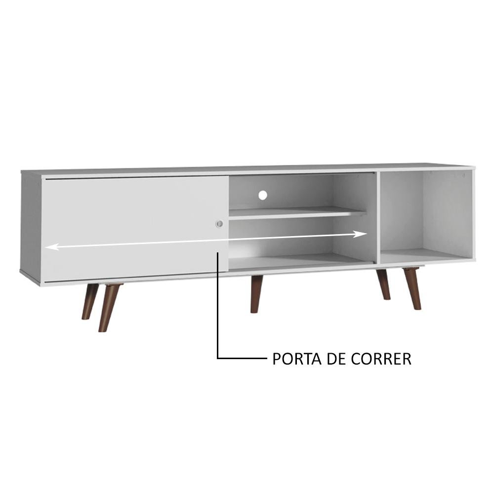 Rack Madesa Dubai para Tv até 65 Polegadas com Pés - Branco/rustic - 6