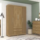 Ver imagem 3 de Guarda Roupa de Solteiro 4 Portas 3 Gavetas Nature Brisa Espanha Vila Rica