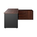 Ver imagem 5 de Mesa em L com Armário Lateral Caixa de Tomadas e 3 Gavetas 180cm Tampo Chanfrado Escritório Corporat