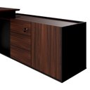 Ver imagem 6 de Mesa em L com Armário Lateral Caixa de Tomadas e 3 Gavetas 180cm Tampo Chanfrado Escritório Corporat