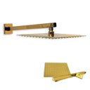 Ver imagem 1 de Ducha Chuveiro Dourado Slim 20x20 Quadrado Suporte Parede Banho Area Externa Piscina Banheiro