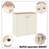 Buffet Aparador Smart Office 2 Portas e Tampo Mdf Usinado 76cm - 3