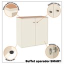 Ver imagem 3 de Buffet Aparador Smart Office 2 Portas e Tampo Mdf Usinado 76cm